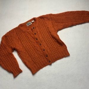 Forenza Mohair Cableknit Cardigan Burnt Orange Size Small